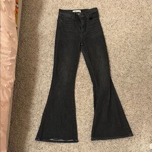 A&F Ultra High Rise Black Flare Jean